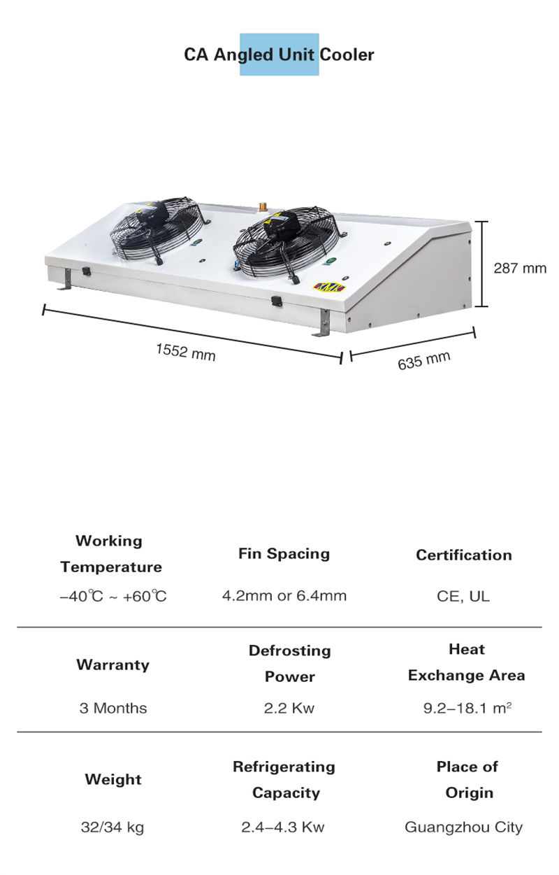 CA angled unit cooler CA angled unit cooler